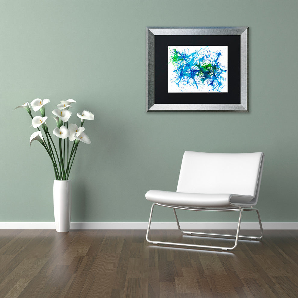 Hello Angel ''Splatters 1'' Art, Silver Frame, Black Mat, 14x11