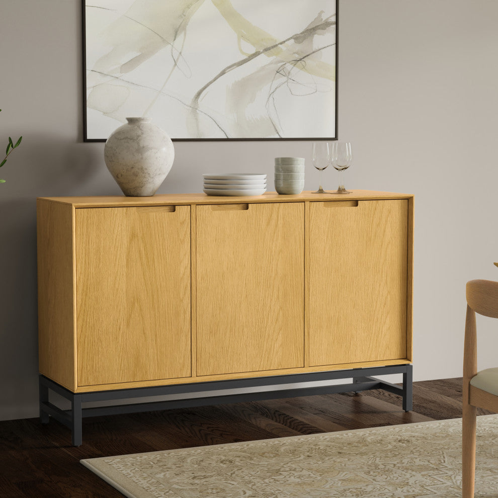 Banting 3 Door Sideboard Buffet, Natural Oak
