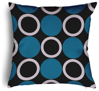 Mod Circles Accent Pillow With Removable Insert, Unreal Teal, 24"x24"