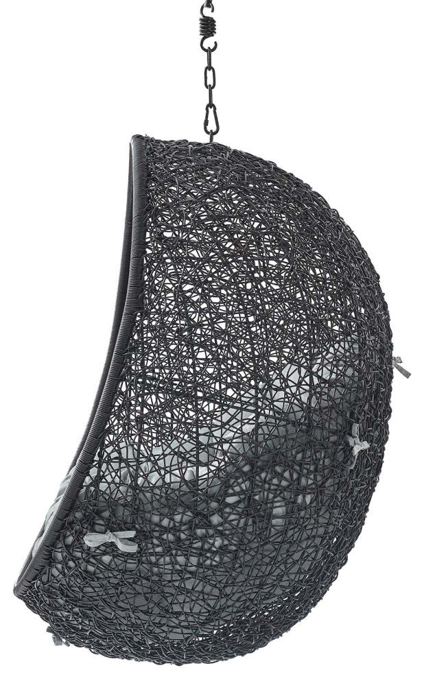 Swing Lounge Chair, Sunbrella, Black Gray, Modern, Outdoor Patio Bistro