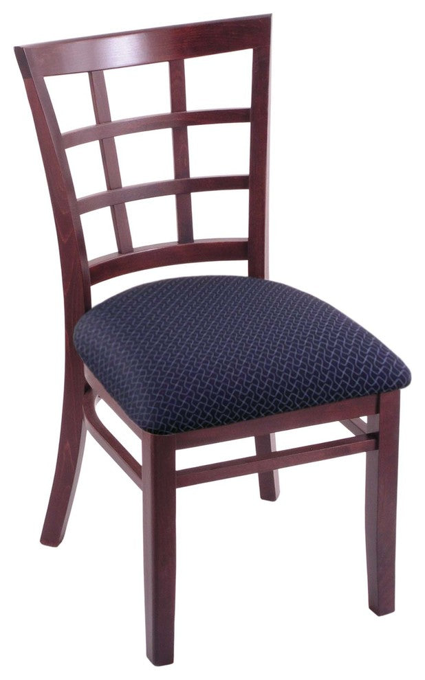 Holland Bar Stool, 3130 18 Chair, Dark Cherry Finish, Axis Denim Seat