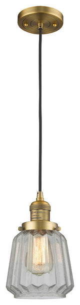 Chatham 1-Light Mini Pendant, Brushed Brass, Clear
