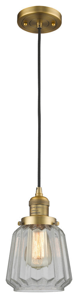 Chatham 1-Light Mini Pendant, Brushed Brass, Clear