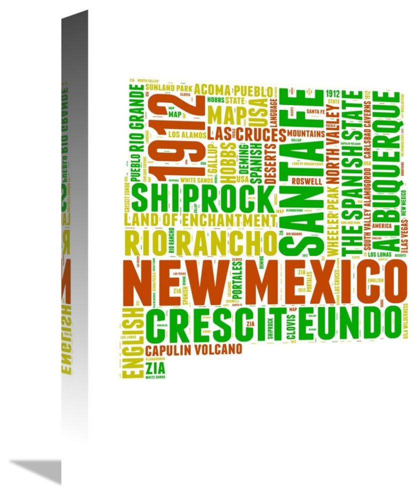 "New Mexico Word Cloud Map" Fine Art Print
