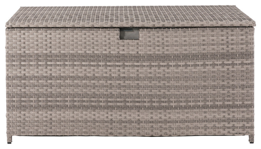 Outdoor Wicker Storage Box, Gray