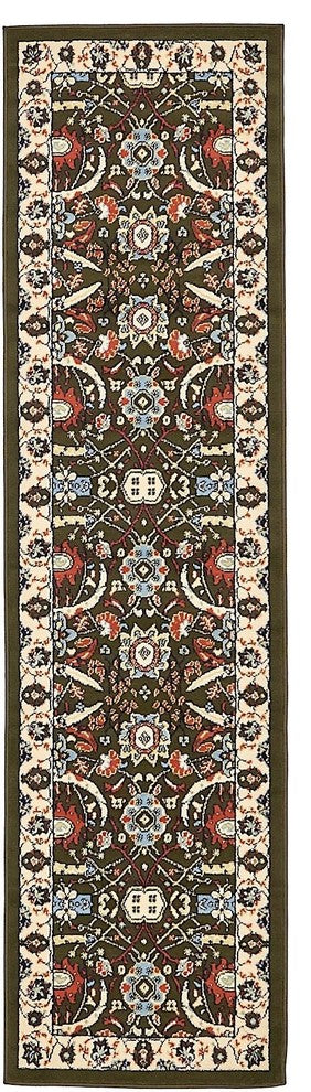 Country and Floral Kashan 2'2"x8'2" Runner Sage Area Rug