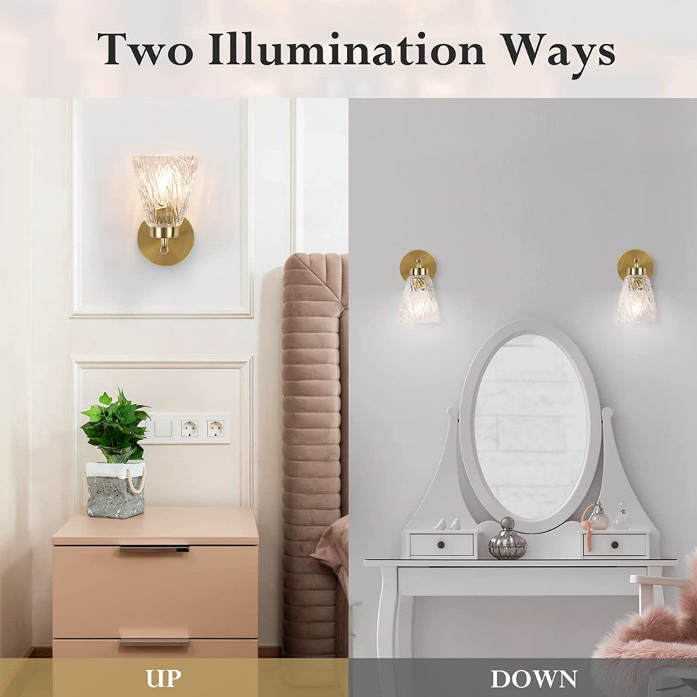 Glass Wall Sconce Lighting Fixture Bathroon Light Fixture Over The Mirror