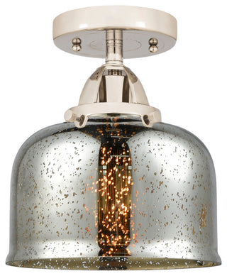Large Bell Semi-Flush Mount, Polished Nickel, Silver Plated Mercury