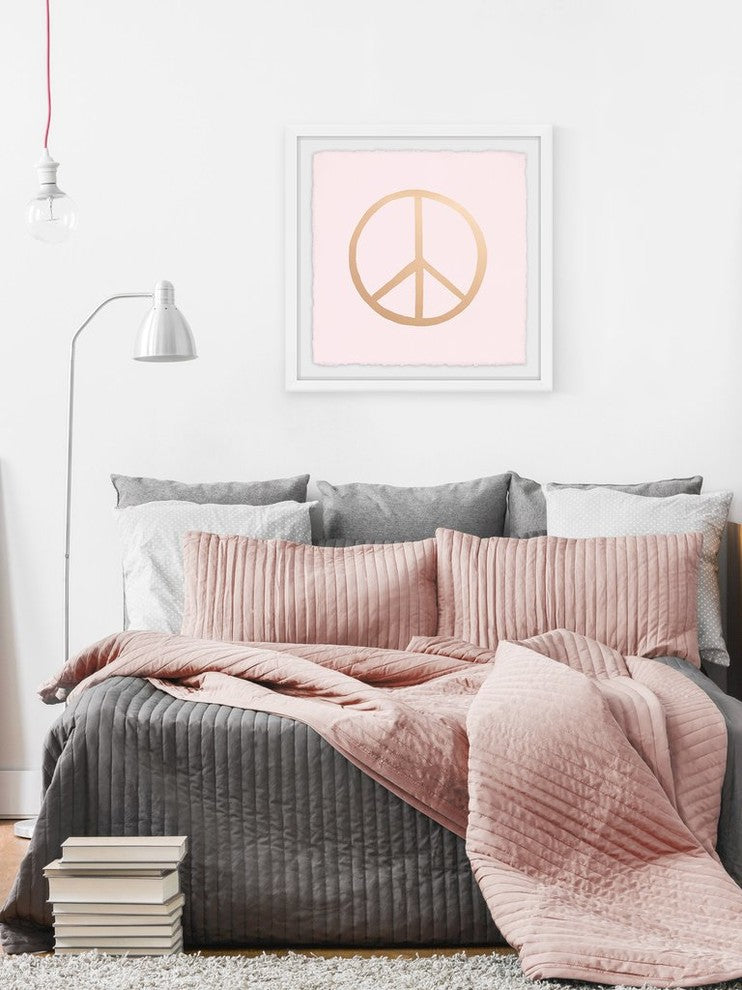 "Golden Peace" Framed Painting Print, 24"x24"