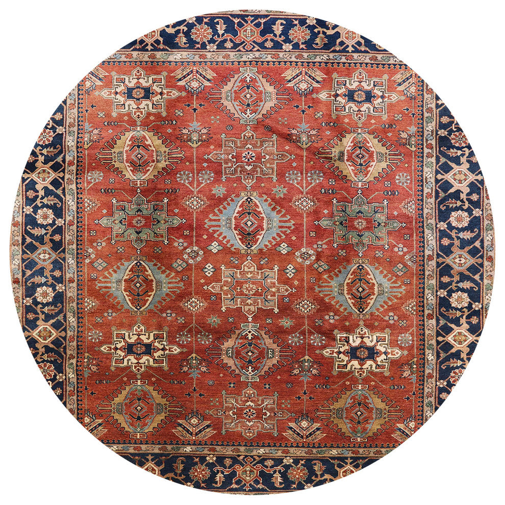 Ahgly Company Indoor Round Mid-Century Modern Area Rugs, 8' Round