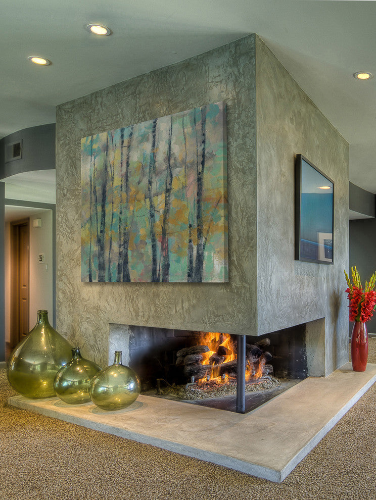 "Pastel Arbor II" Painting Print on Wrapped Canvas, 18"x18"