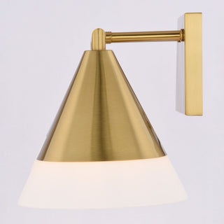 Winthrop 25.25" 3-Light Gold Modern Bathroom Vanity Fixture, White Glass Shade, Harvest Gold