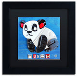 "Munch the Panda" Matted Framed Canvas Art by Design Turnpike
