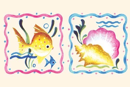 The Fish and Conch - Framed Paper Poster 20" x 30"