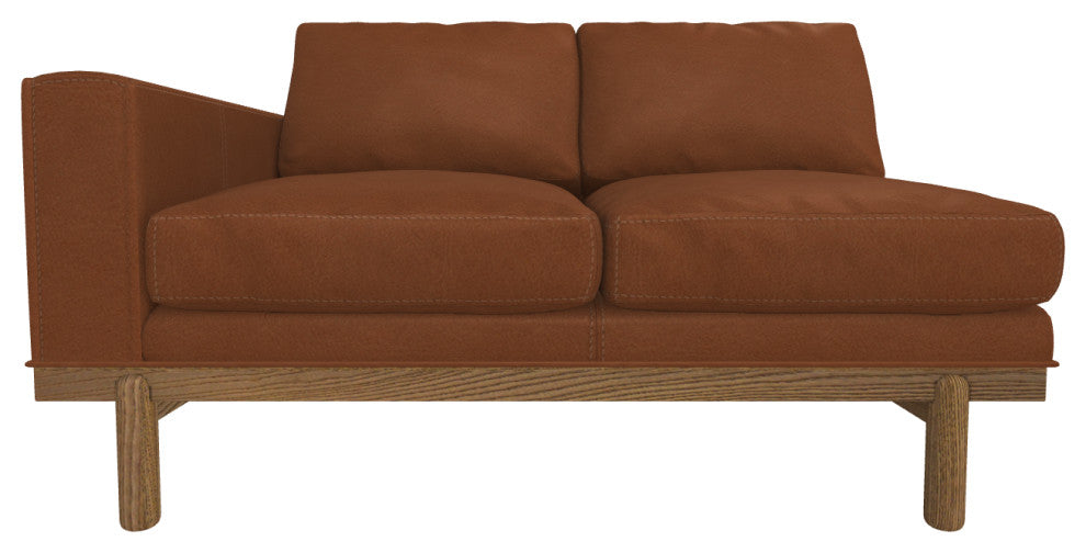 Cantor Left Arm Leather Sofa, Finish: Fawn, Leather: Amber