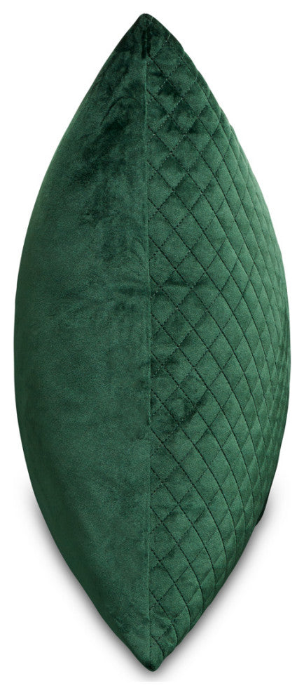 Gemma 21" Velvet Throw Pillow, Set of 2, Forest Green