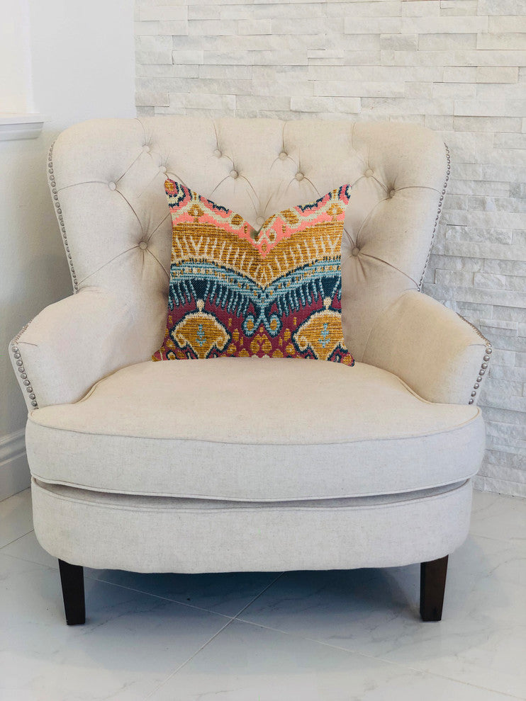 Ikat Anika Luxury Throw Pillow, 12"x25"
