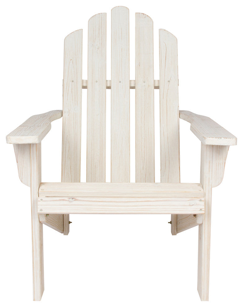 Rustic Adirondack Chair, Distressed White