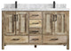 Malibu Mango 60 Double Sink Bathroom Vanity in Natural 2" Carrara Marble