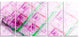 Purple Fractal Grill Pattern, Abstract Art on Canvas, 60"x28", 5 Panels
