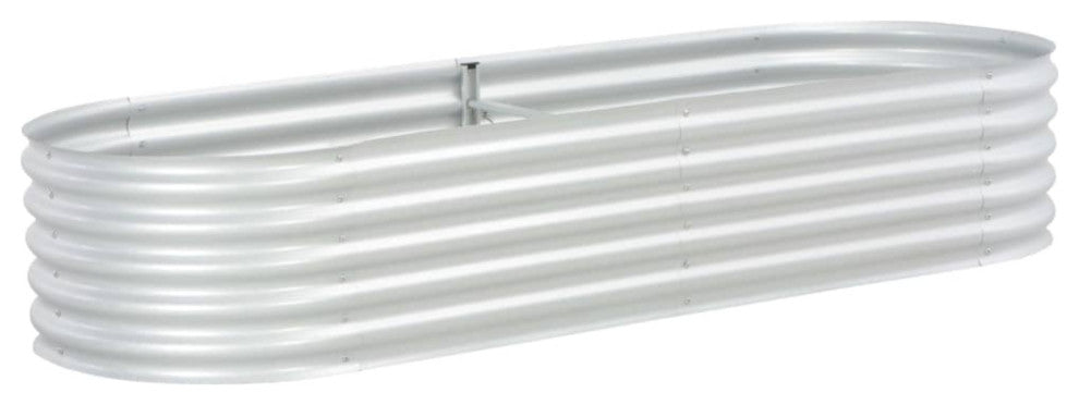 Vidaxl Garden Raised Bed 94.5"x31.5"x17.3" Galvanised Steel Silver