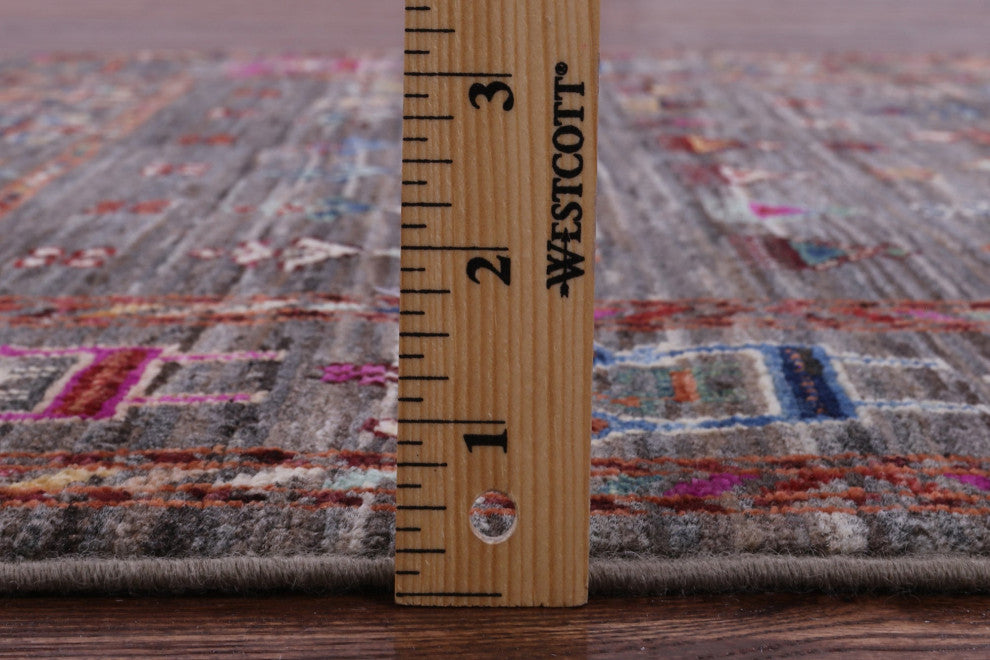 Tribal Persian Gabbeh Hand-Knotted Wool Rug 3' 4" X 4' 10" - Q13840