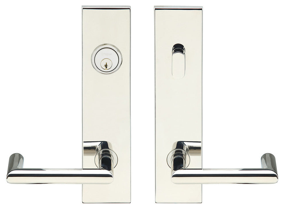 Stuttgart Lever, Tubular Entry, Single Cylinder, LH, Polished Stainless Steel