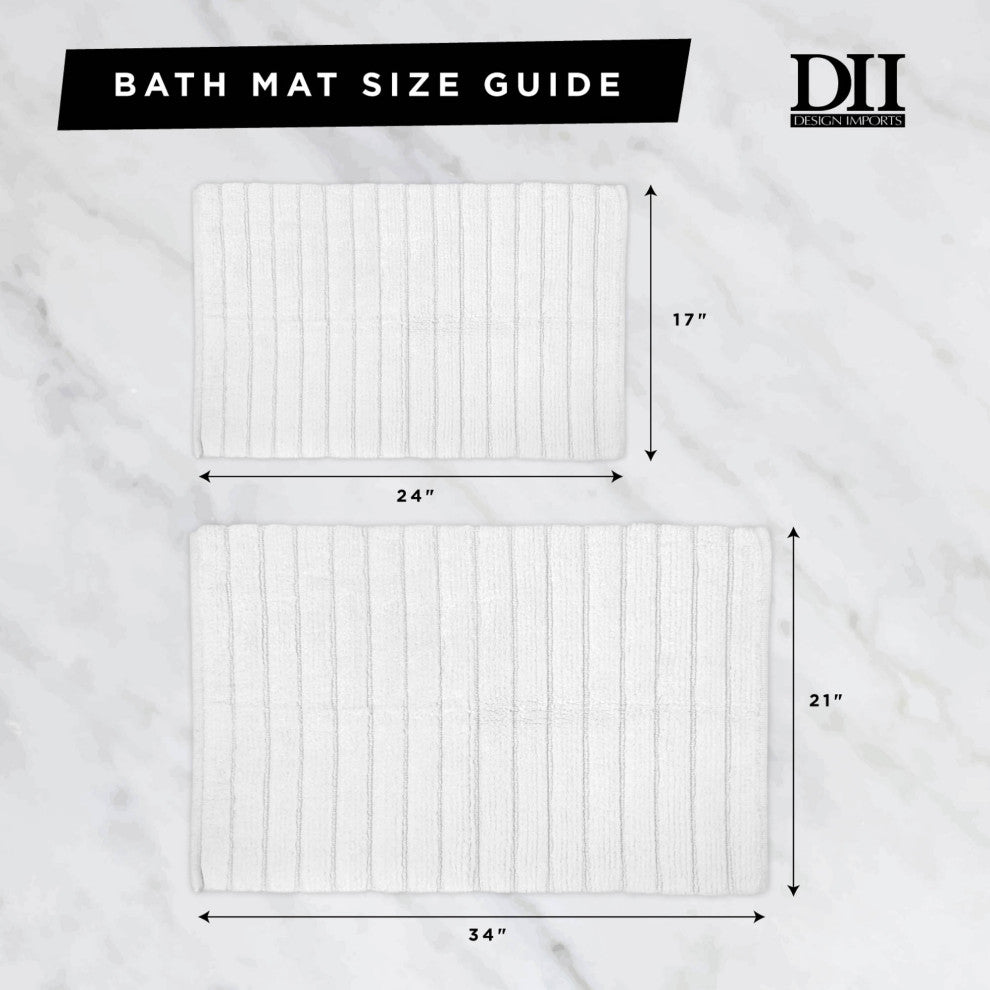Blue Striped Microfiber Bath Mat, 21"x34"