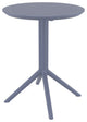 Lucy Round Bistro Set 3 Piece With 24" Table Top Dark Gray