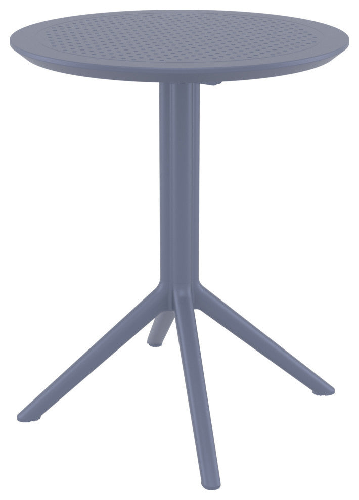 Lucy Round Bistro Set 3 Piece With 24" Table Top Dark Gray