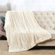 Double Sided Over-Sized Faux Fur Throw Blanket, Ivory, 70''x80''