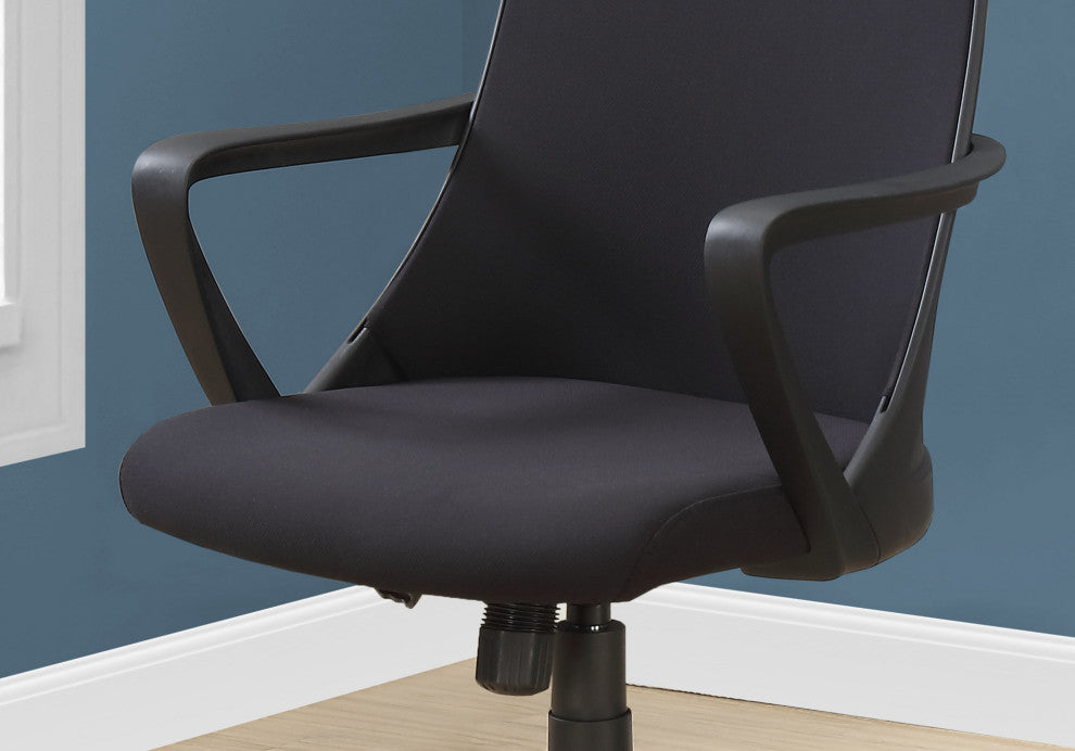 HomeRoots 24" x 22.5" x 78" Black Foam Mdf Metal Multi Position Office Chair
