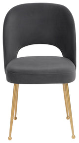 Swell Dark Grey Velvet Chair - Grey