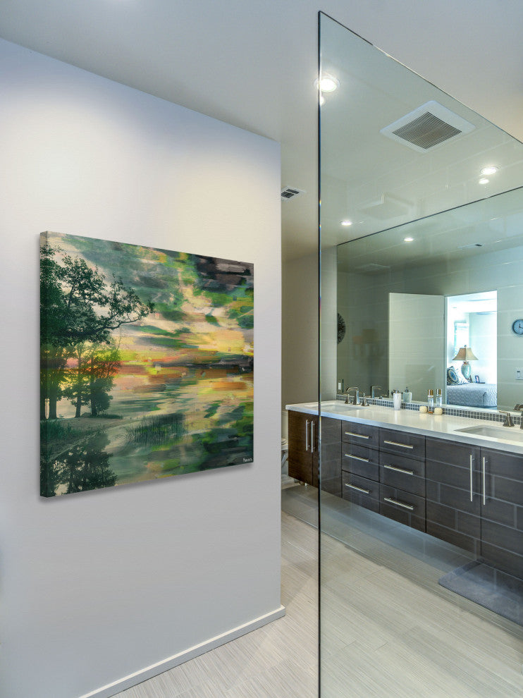 "Lakeside Trees" Fine Art Canvas Print, 32"x32"
