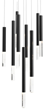 ET2 E11029-95 Diaphane 9 Light 15"W LED Multi Light Pendant - Black