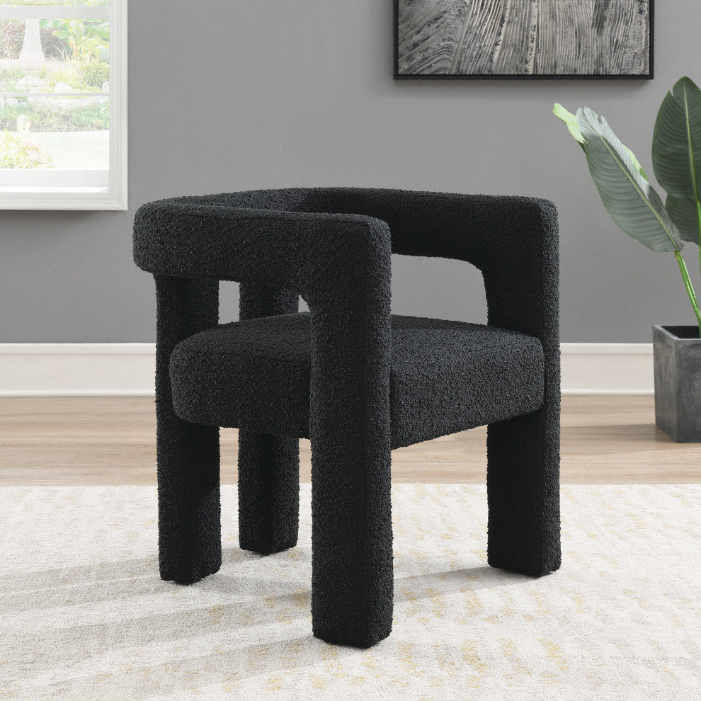 Mandy Boucle Fabric Dining Chair, Black