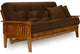 Eastridge Futon Set, Frame, 8" Mattress, Microfiber Sussex Fudge, Queen