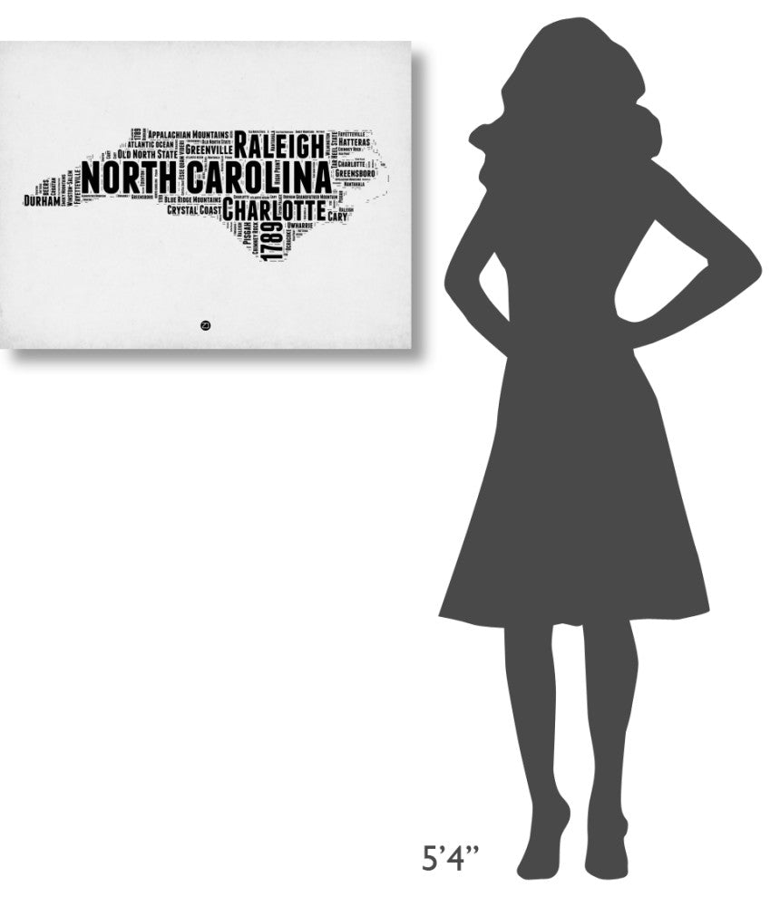 "North Carolina Word Cloud 2" Fine Art Print