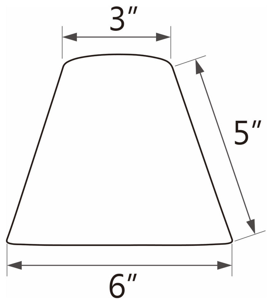 32102-6 Small Hardback Empire Chandelier Clip On Lamp Shade Off White 3"x6"x5"