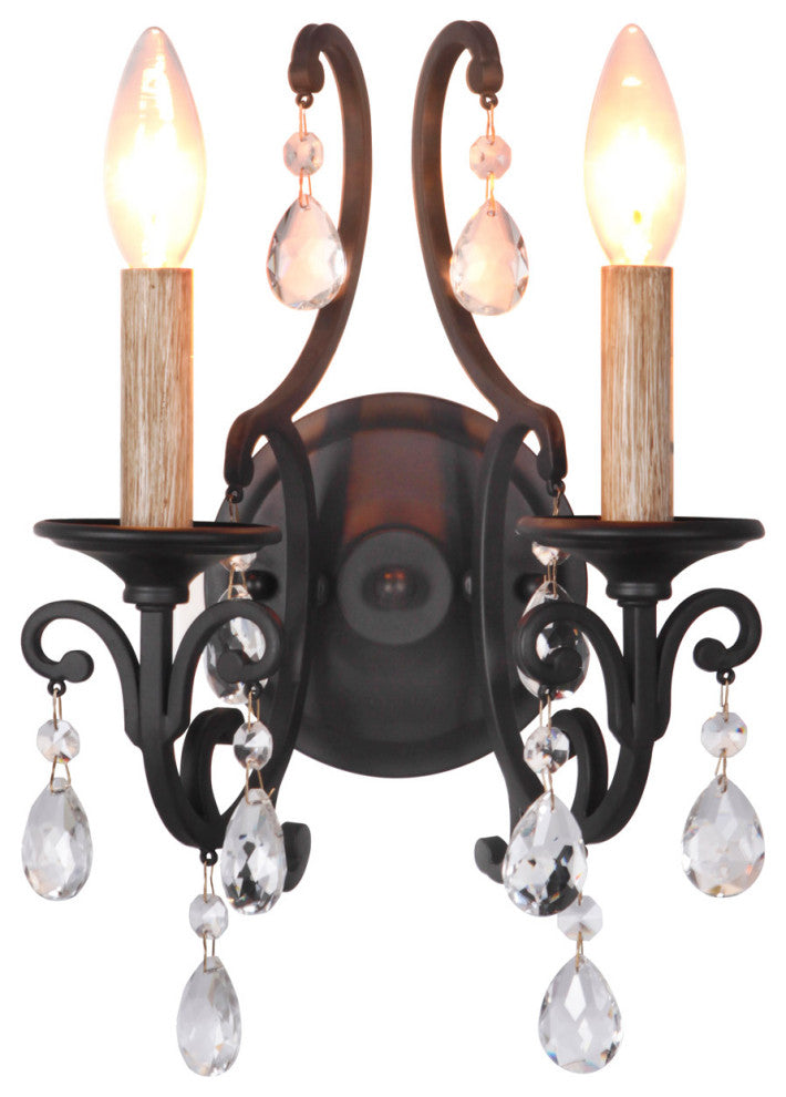 Bentley 2-Light Wall Sconce, Matte Black