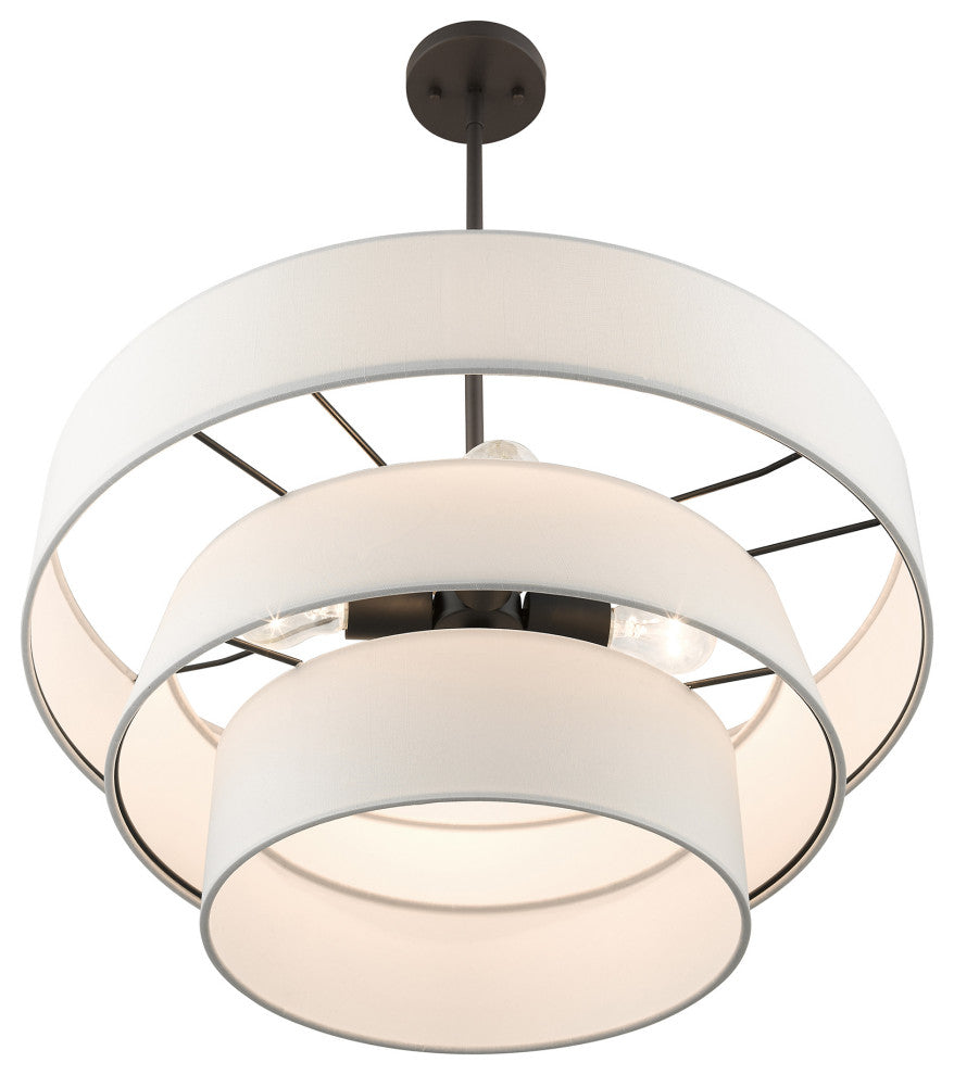 Livex Lighting Warrenville 4-Light Bronze Pendant Chandelier