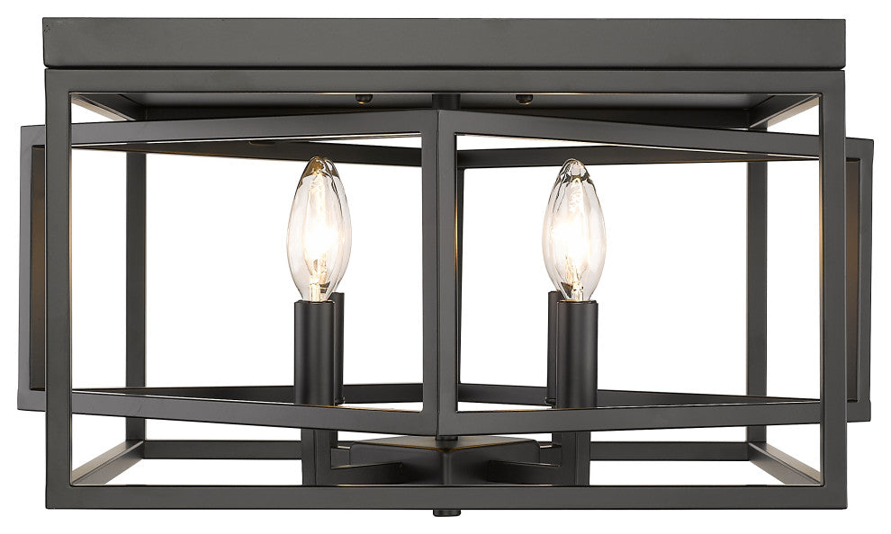 Bethel International YS218FM16B 4 Light Flush Mount, Black