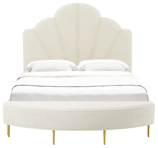 TOV Furniture Bianca Cream Velvet Bed in King