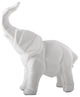 Ceramic Standing Elephant Figurine with Trunk on High Design Matte White Finish