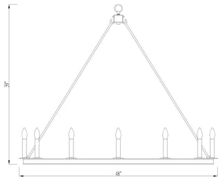 Z-Lite 482R-12 Barclay 12 Light 48"W Taper Candle Ring Chandelier - Olde Brass