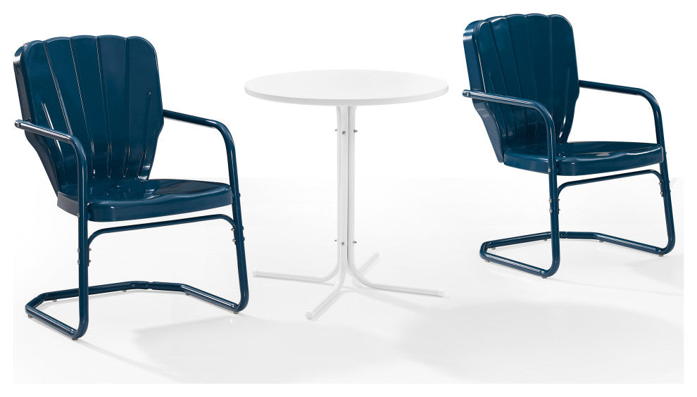 Ridgeland 3-Piece Outdoor Bistro Set, Navy Gloss