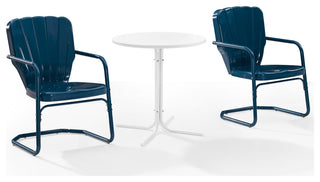 Ridgeland 3-Piece Outdoor Bistro Set, Navy Gloss