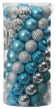 Holiday Shatterproof, 101 Count Xmas Tree Ornament Set 60mm With Re-Useable Tube