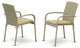 Jubi Patio Chair, Natural Linen Wicker, And Beige Cushion - Set Of 2