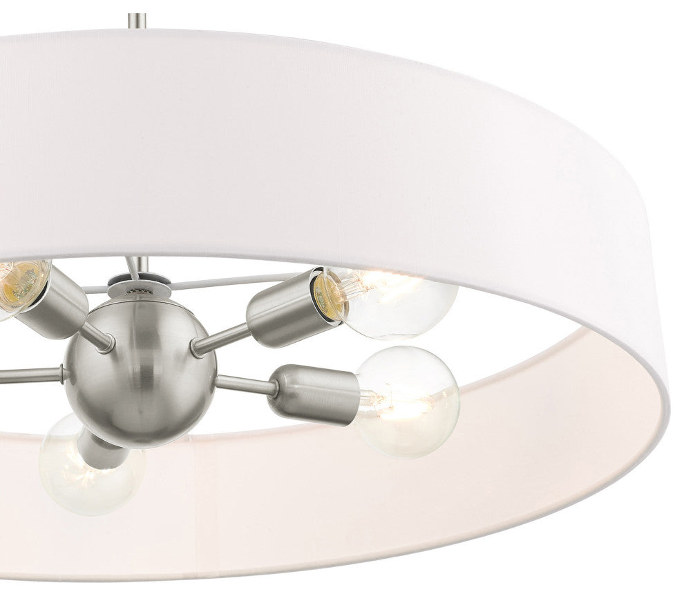 Livex Lighting Venlo 5 Light Brushed Nickel Drum Pendant